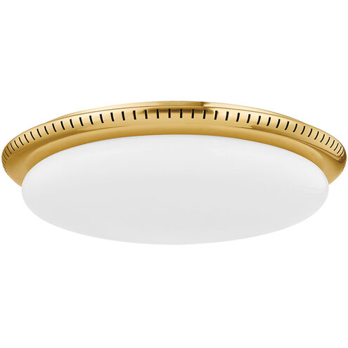 North Castle LED 18.25 inch Aged Brass Flush Mount Ceiling Light