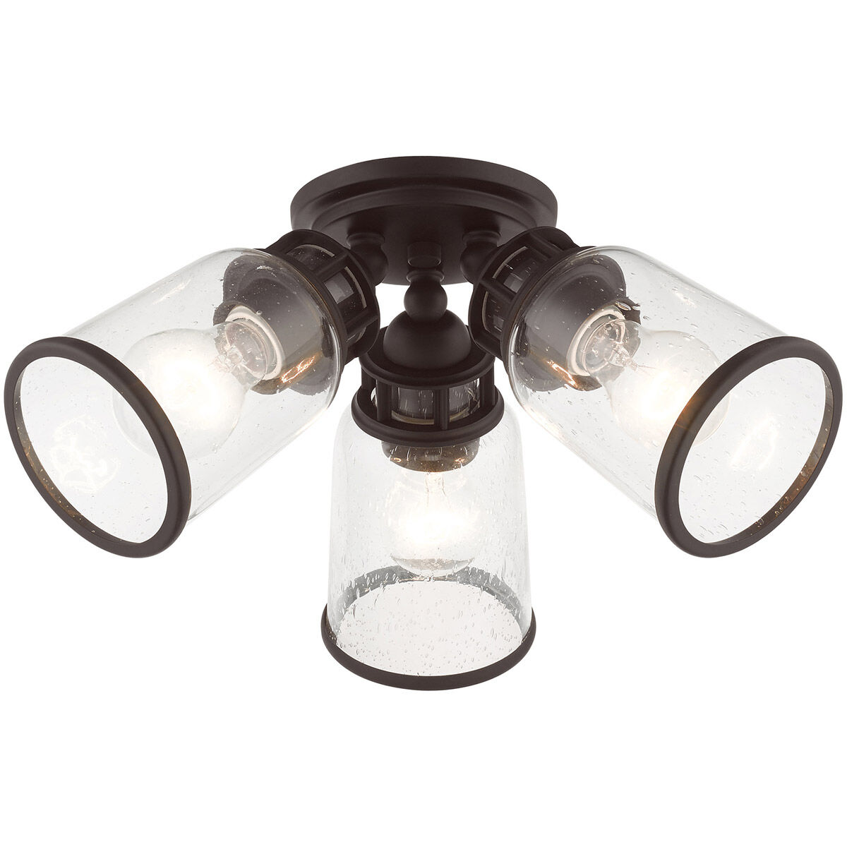 Lawrenceville 3 Light 16 inch Bronze Flush Mount Ceiling Light