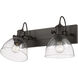 Yep Hines Vanity Wall Light in Rubbed Bronze, Seeded Glass