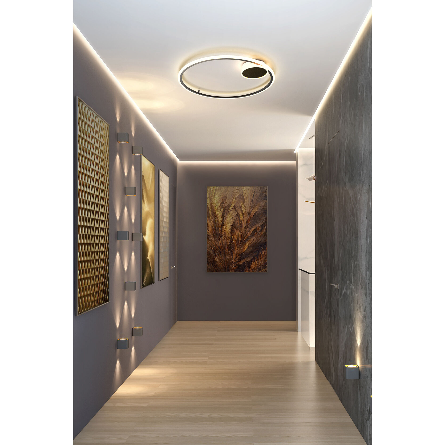Miracle LED 17.7 inch Satin Dark Gray Semi-Flush Mount Ceiling Light