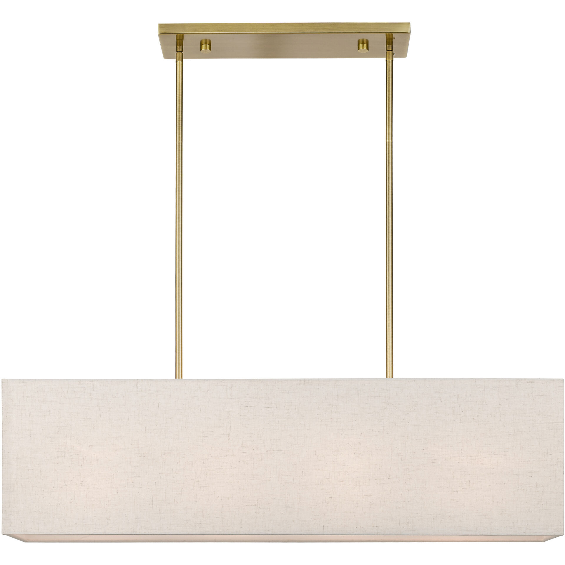 Summit 4 Light 36 inch Antique Brass Linear Chandelier Ceiling Light