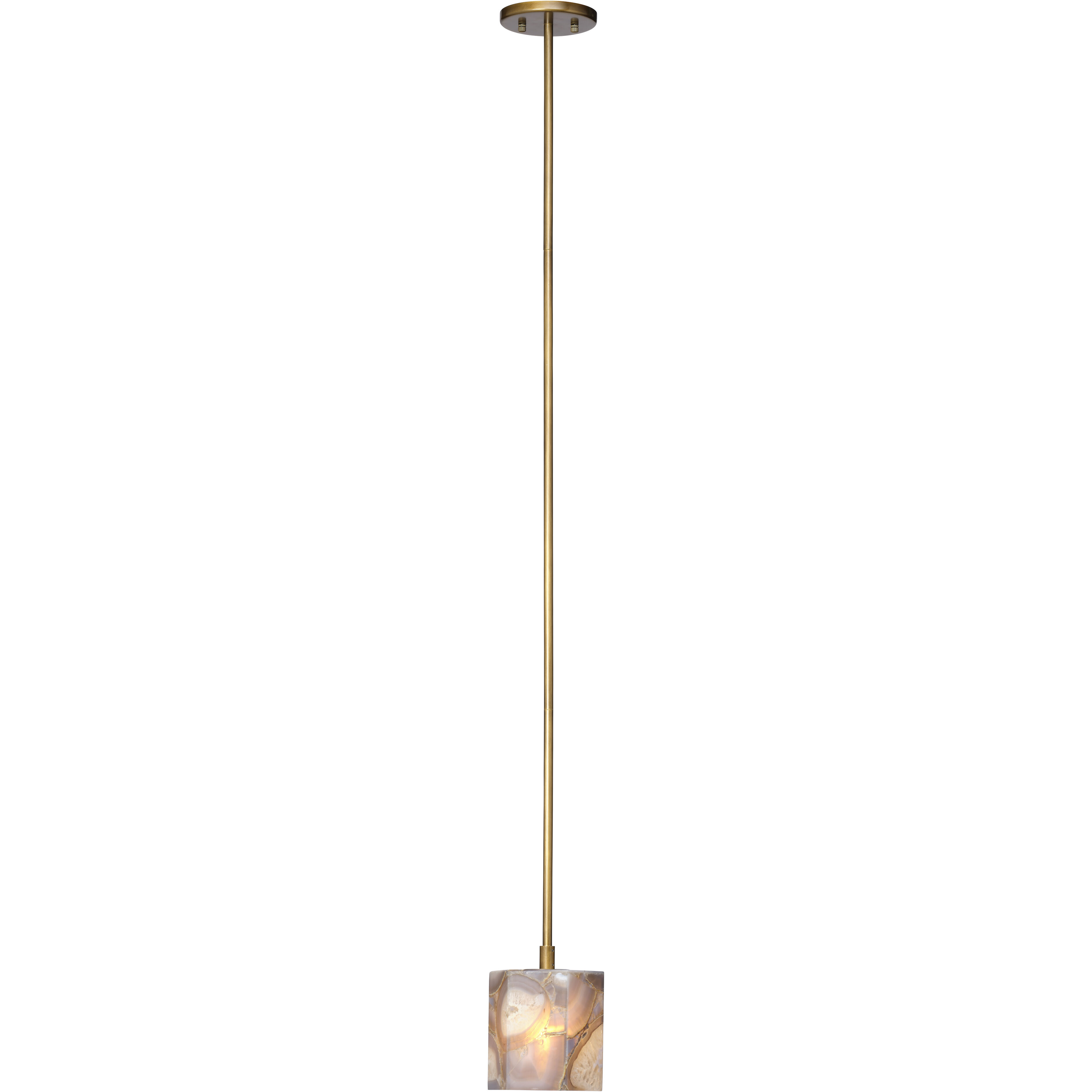 Hex 1 Light 6 inch Antique Brass Pendant Ceiling Light