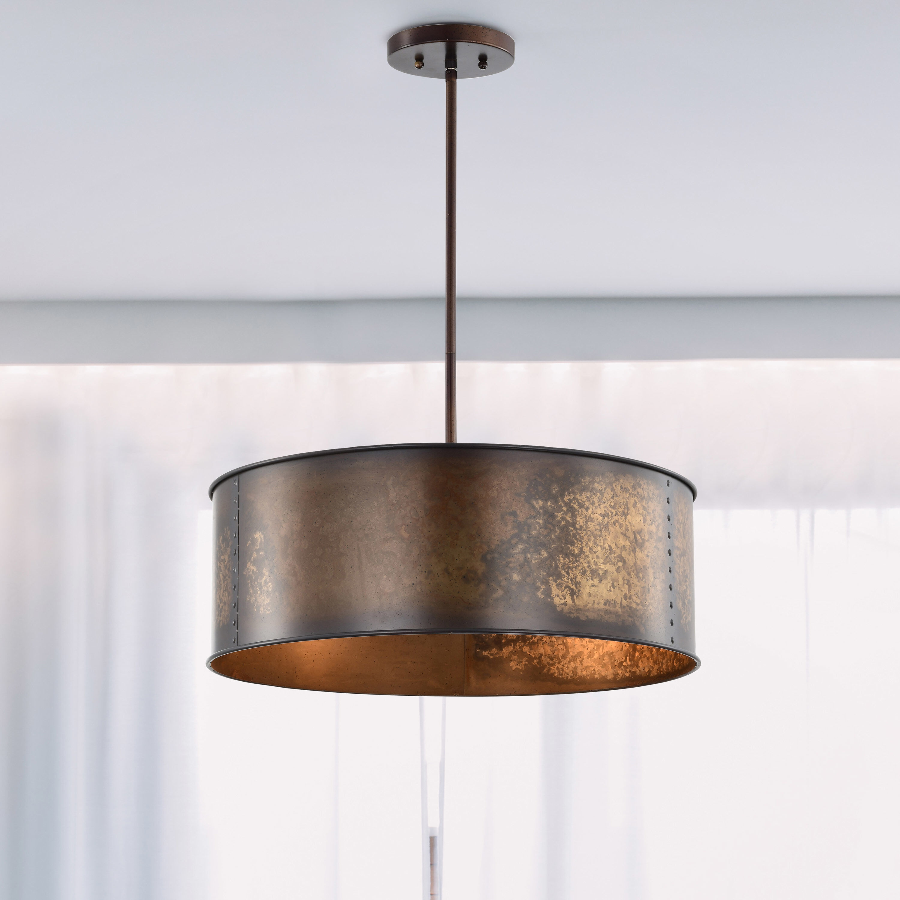 Kettle 4 Light 20 inch Weathered Brass Pendant Ceiling Light