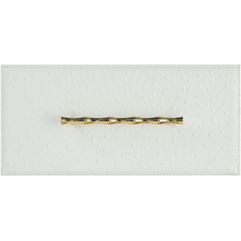 Faux Leather 13 X 6 inch White and Gold Box