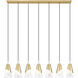 Aimie Linear Chandelier Ceiling Light in Modern Gold