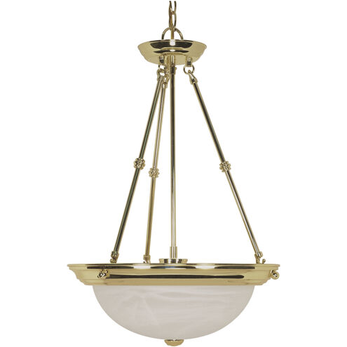 Signature 3 Light 15 inch Polished Brass Pendant Ceiling Light