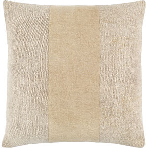 Washed Stripe 18 inch Light Beige Pillow Kit in 18 x 18, Square