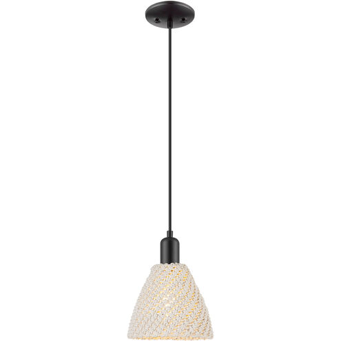 Downtown Urban Natural Ballston Dome 1 Light 7.5 inch Matte Black Mini Pendant Ceiling Light