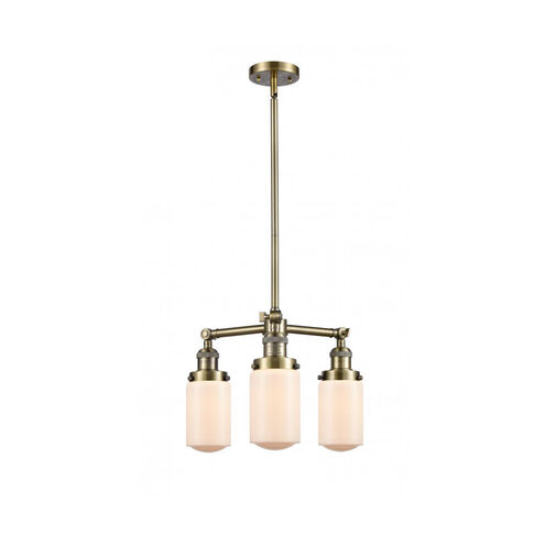 Franklin Restoration Dover LED 17 inch Antique Brass Chandelier Ceiling Light in Matte White Glass, Franklin Restoration