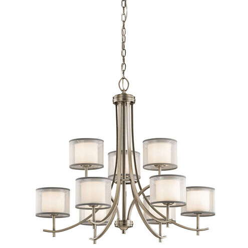 Tallie 9 Light 32 inch Antique Pewter Chandelier 2 Tier Ceiling Light