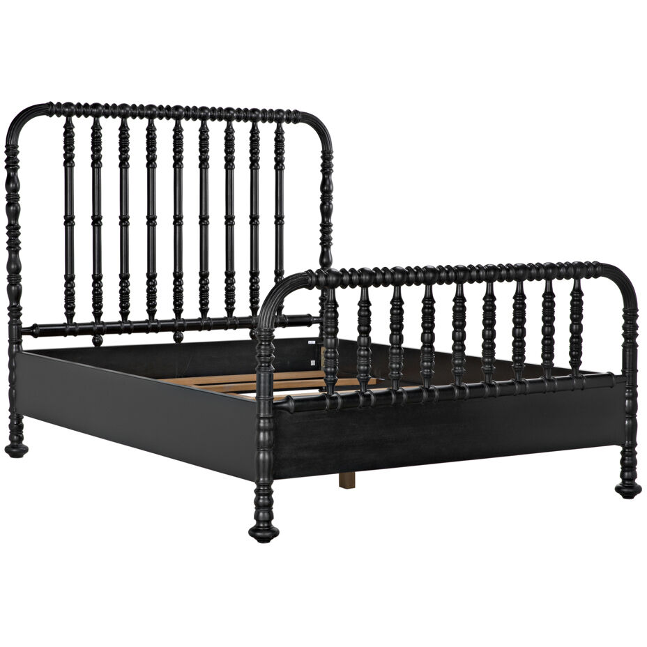 Bachelor Hand Rubbed Black Bed, Queen