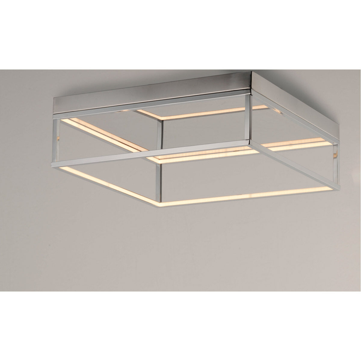 4 Square LED 20 inch Polished Chrome Flush Mount Chandelier Ceiling Light