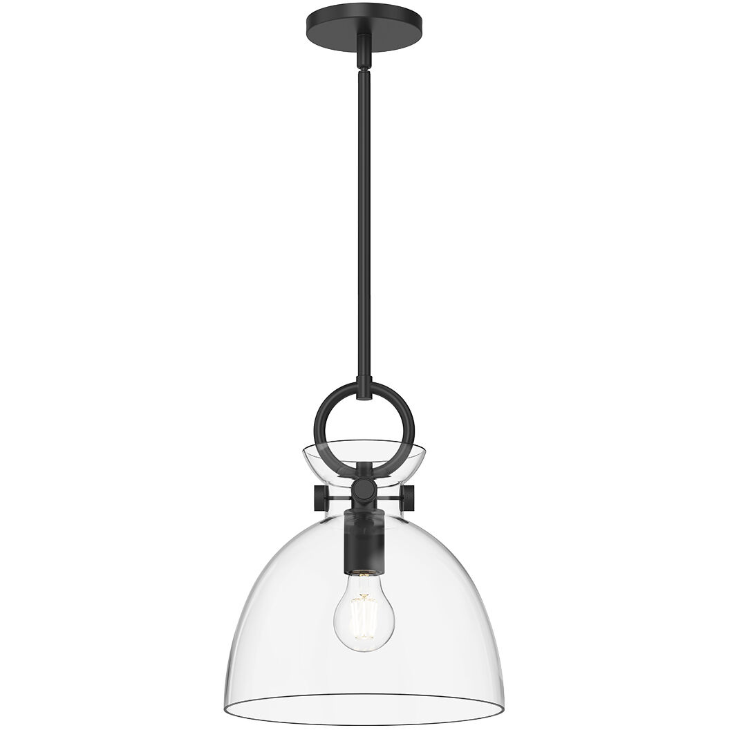 Alora Mood Waldo Pendant Ceiling Light in Matte Black, Clear Glass