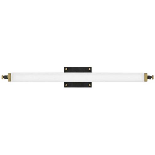 Rollins LED 31 inch Black with Heritage Brass Bath Light Wall Light in Black / Heritage Brass, Vertical