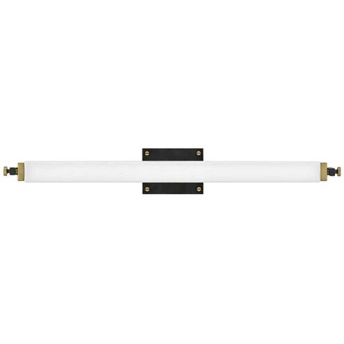 Rollins LED 31 inch Black with Heritage Brass Bath Light Wall Light in Black / Heritage Brass, Vertical