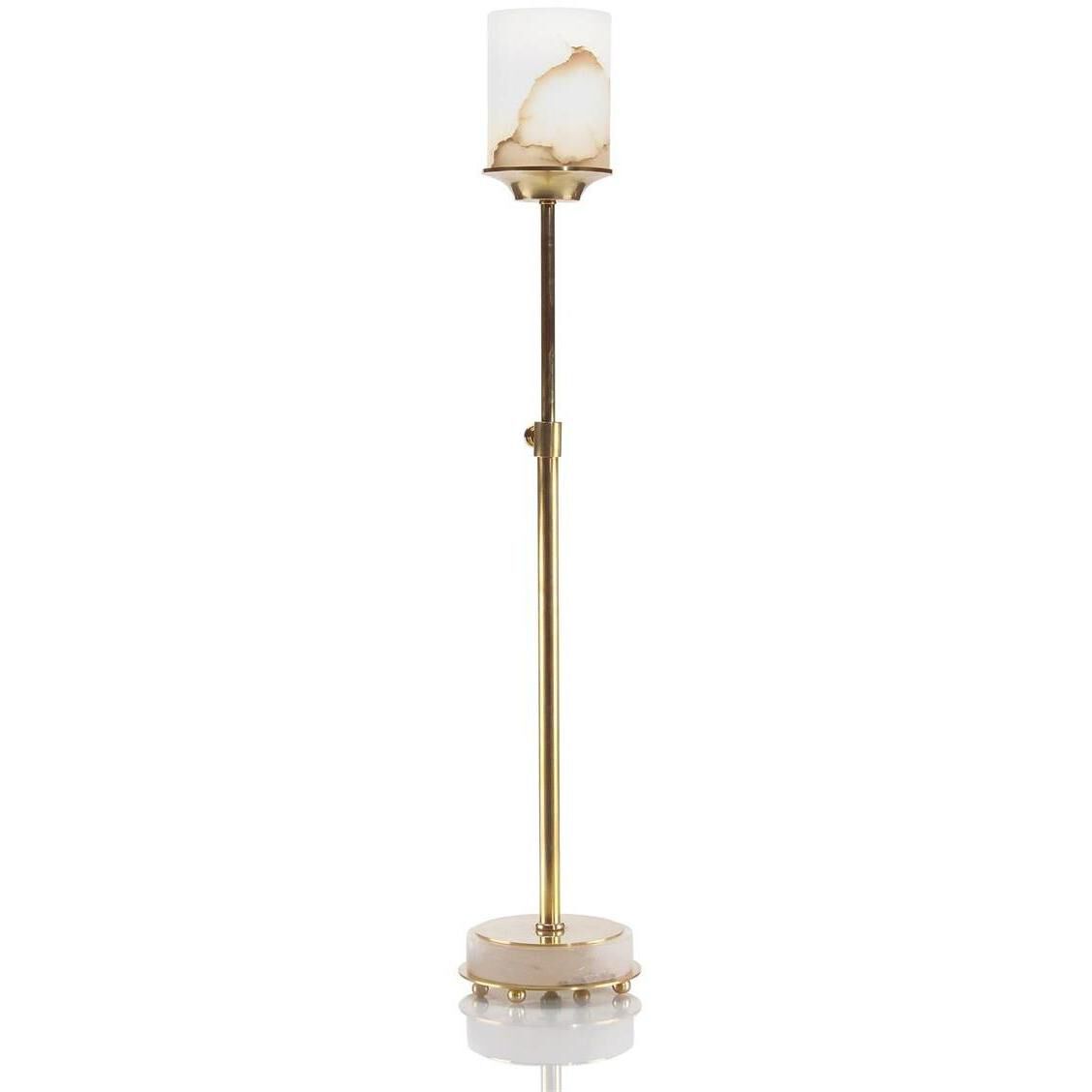 Leah 28 inch 25.00 watt Honey Brass and Alabaster Buffet Lamp Portable Light