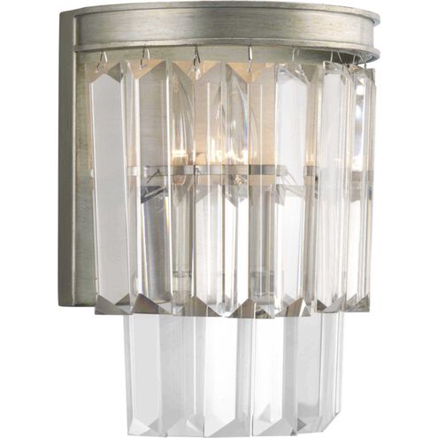 Glimmer 2 Light Silver Ridge Wall Sconce Wall Light, Design Series