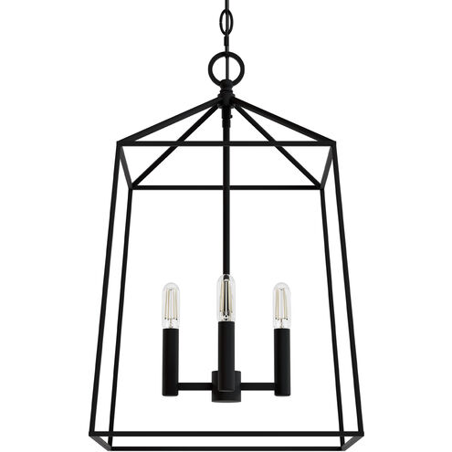 Fair Oaks 4 Light 13.5 inch Flat Matte Black Lantern Pendant Ceiling Light, Medium