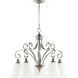 Bryant 5 Light 30 inch Classic Nickel Dinette Chandelier Ceiling Light in Faux Alabaster