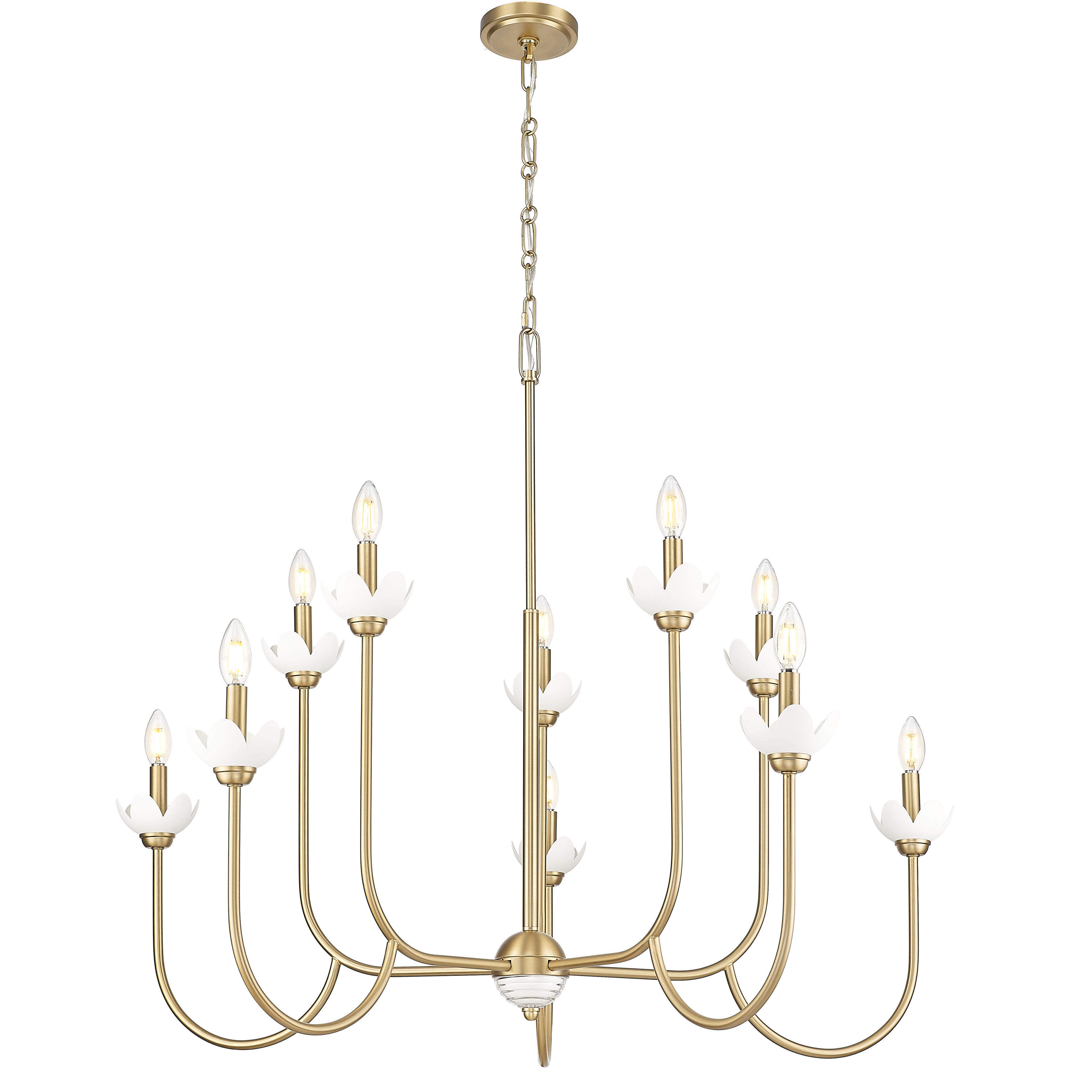 Allistair 10 Light 42 inch Modern Gold Chandelier Ceiling Light