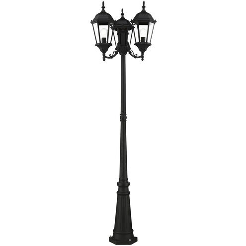 Hamilton 3 Light 86 inch Textured Black Outdoor Post Light