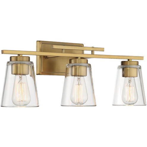 Calhoun 3 Light 24 inch Warm Brass Bathroom Vanity Light Wall Light, Essentials