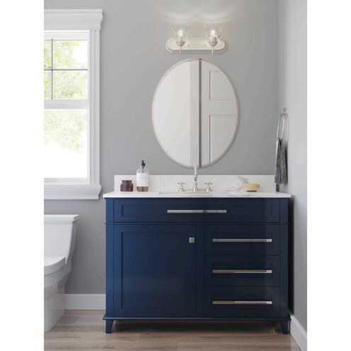 Clear Glass 2 Light 18 inch Brushed Nickel Vanity Light Wall Light