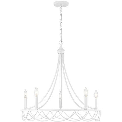 Stella 5 Light 26 inch Distressed White Chandelier Ceiling Light