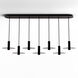 Combi LED 49 inch Matte Black Pendant Ceiling Light in Dark Grey Glass, Suspension / Flush Mount 2-in-1