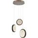 Iris LED 20 inch Burnished Bronze with Licorice Multi-Pendant Ceiling Light in 2700K LED