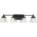 Hinton 4 Light 34 inch Matte Black Bath Vanity Wall Light