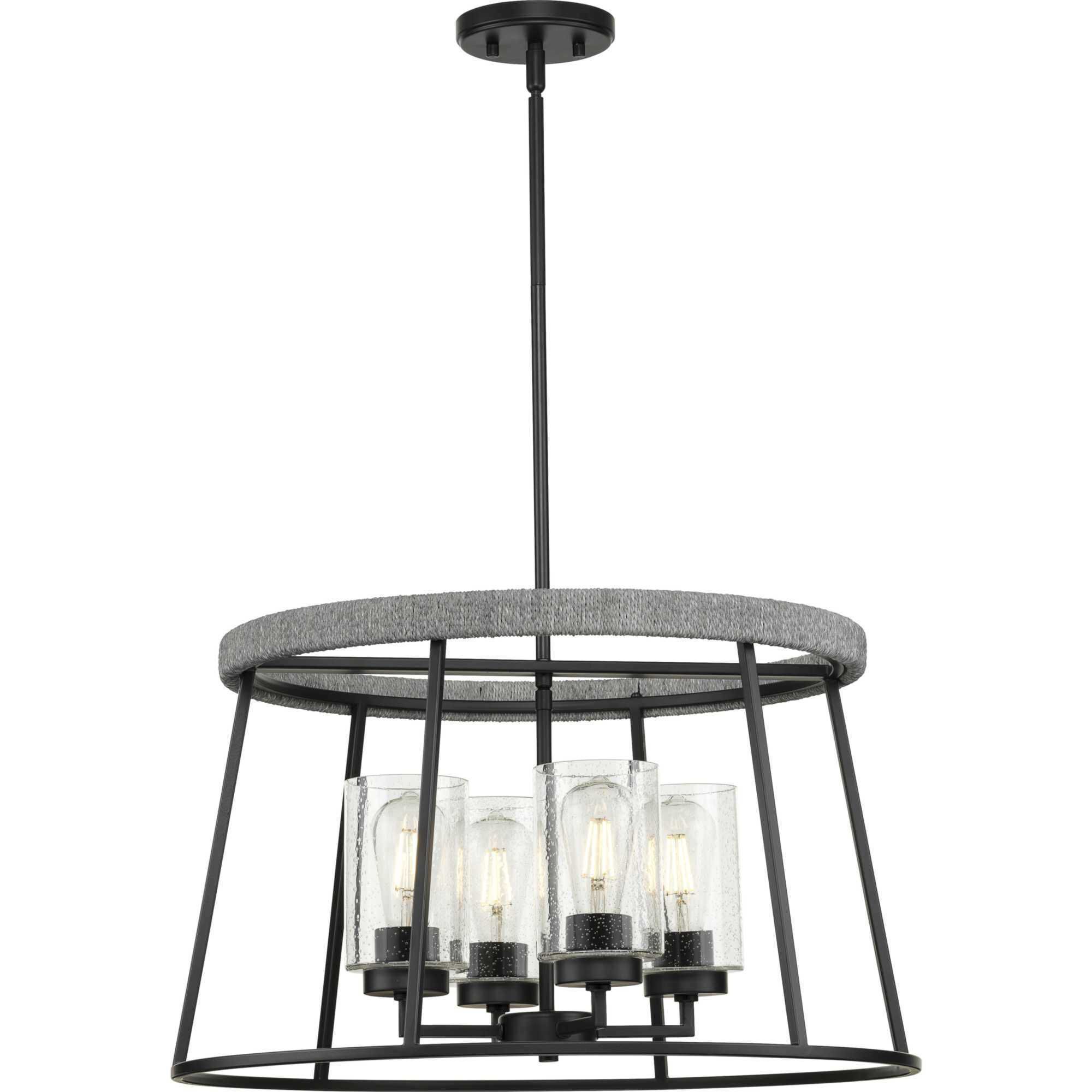 Laramie 4 Light 24 inch Matte Black Chandelier Ceiling Light, Design Series