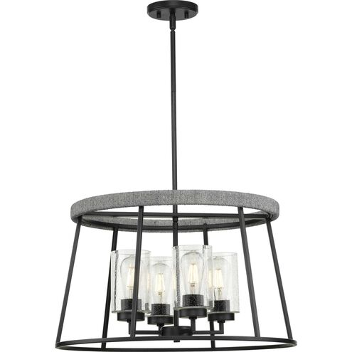 Laramie 4 Light 24 inch Matte Black Chandelier Ceiling Light, Design Series