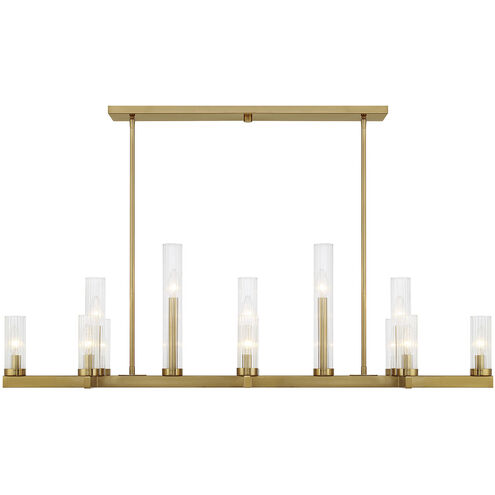 Carina 13 Light 47.5 inch Warm Brass Linear Chandelier Ceiling Light