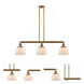 Franklin Restoration Large Bell 3 Light 41 inch Brushed Brass Island Light Ceiling Light in Matte White Glass, Franklin Restoration