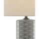 Fisch 25.25 inch 150 watt Gray/White/Antique Nickel Table Lamp Portable Light, Large