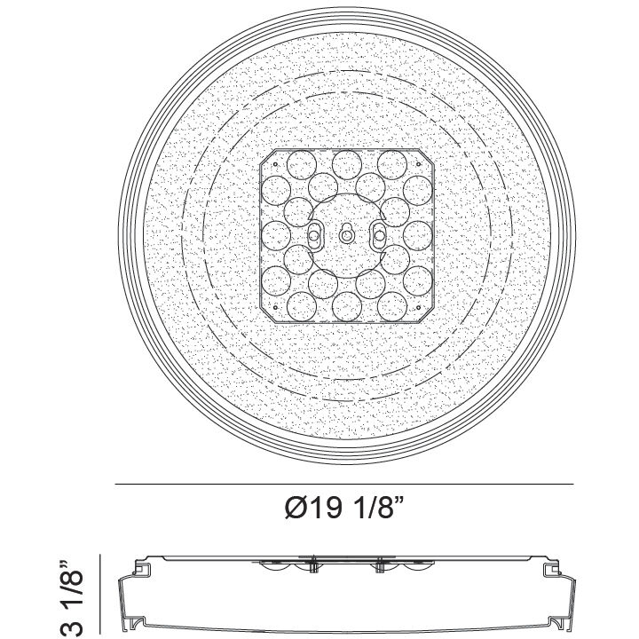 Alamus LED 19.13 inch Aged Gold Brass and Matte Black Flush Mount Ceiling Light