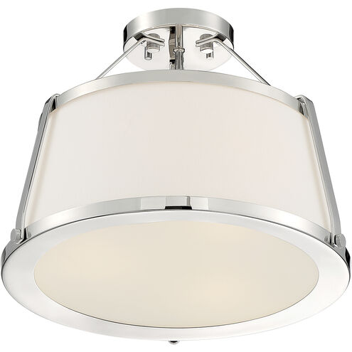 Cutty 3 Light 16 inch Polished Nickel Semi Flush Mount Fixture Ceiling Light