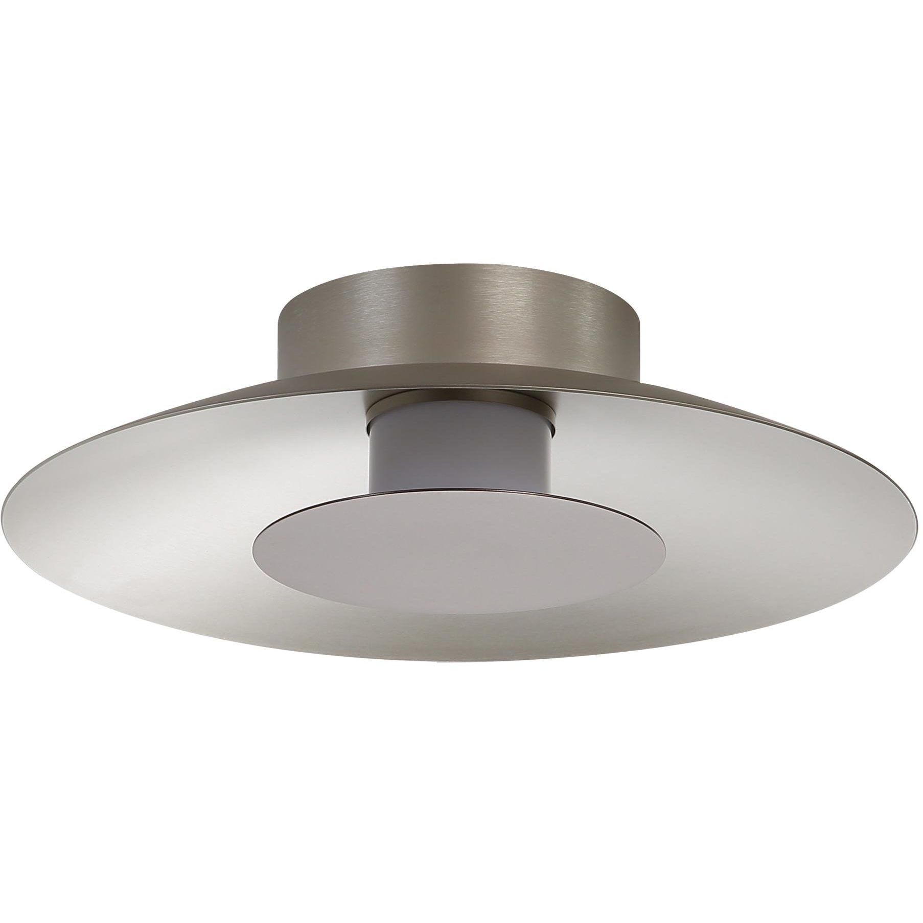 Yep Luma LED 11.75 inch Sand Nickel Flush Mount Ceiling Light in Coffee Silver
