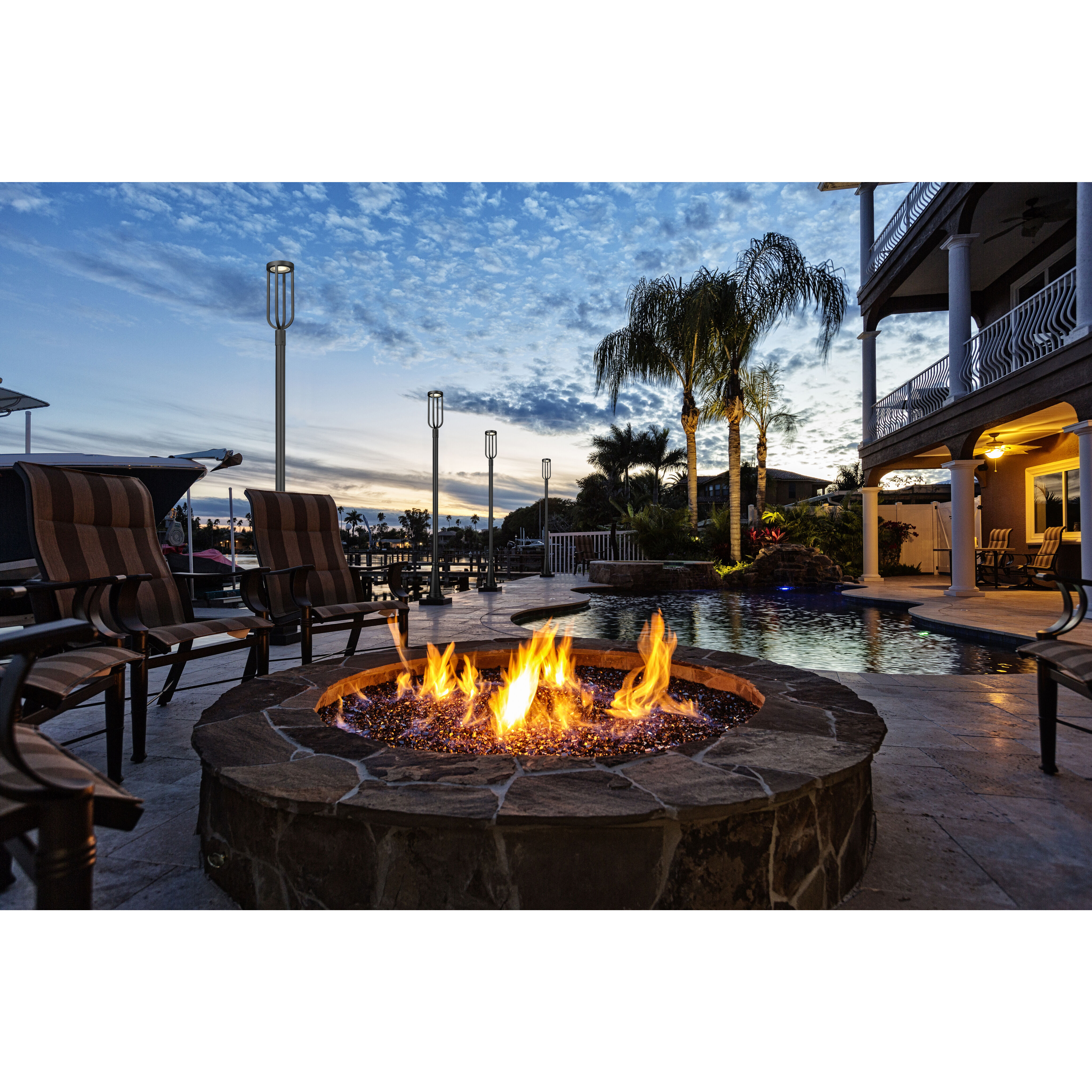 Leland LED 117.75 inch Sand Black Outdoor Post Mounted Fixture