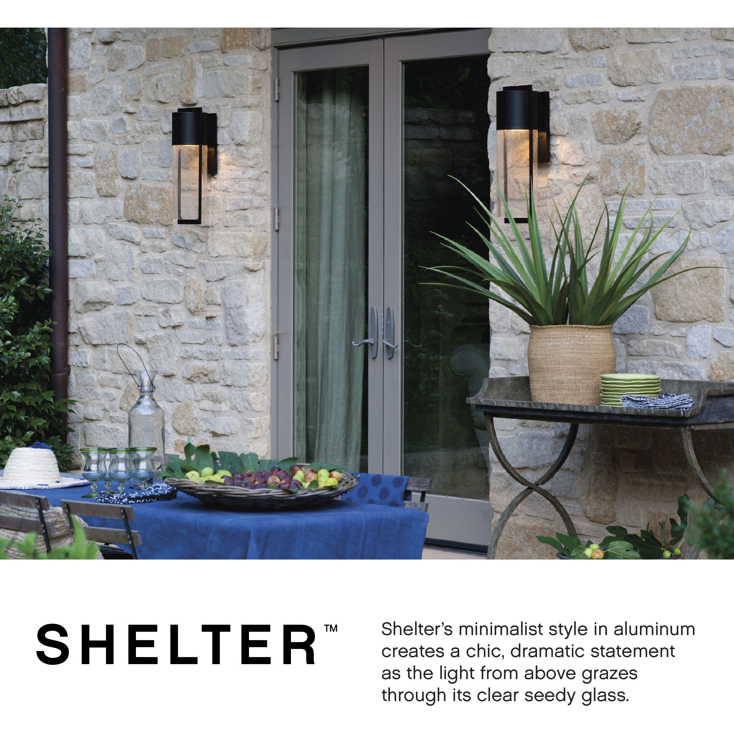Shelter Outdoor Wall Mount Lantern in Hematite, Non-LED