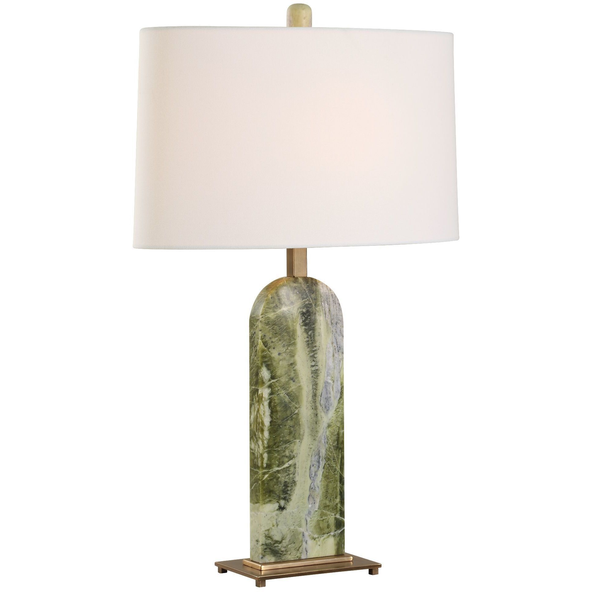 Moorea 28.25 inch 150.00 watt Green Marble and Antique Brass Table Lamp Portable Light