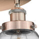Bell 3 Light 16.75 inch Antique Copper Flush Mount Ceiling Light in Clear