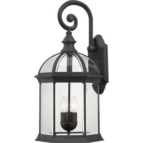 Boxwood 3 Light 26 inch Textured Black Outdoor Wall Lantern