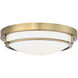 Modern 2 Light 13 inch Natural Brass Flush Mount Ceiling Light