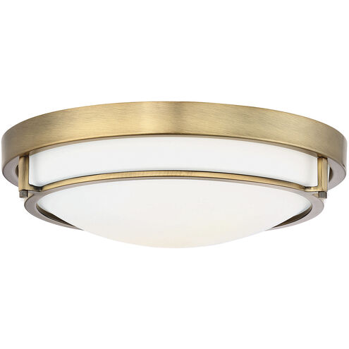 Modern 2 Light 13 inch Natural Brass Flush Mount Ceiling Light