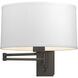 Simple 23 inch 100 watt Natural Iron Swing Arm Sconce Wall Light in Natural Anna