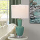 Cameron 28 inch 100.00 watt Tuquoise and Silver and Clear Table Lamp Portable Light