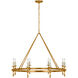 Chapman & Myers Classic LED 42.5 inch Antique-Burnished Brass Ring Chandelier Ceiling Light
