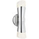 Fusion Collection - Lugano Family 1 Light 4.75 inch Polished Chrome and Ribbed Clear ADA Wall Sconce Wall Light, EVOLV